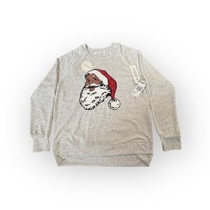 Workshop Republic Clothing Santa Claus Sequin Christmas Sweatshirt NWT Women’s S